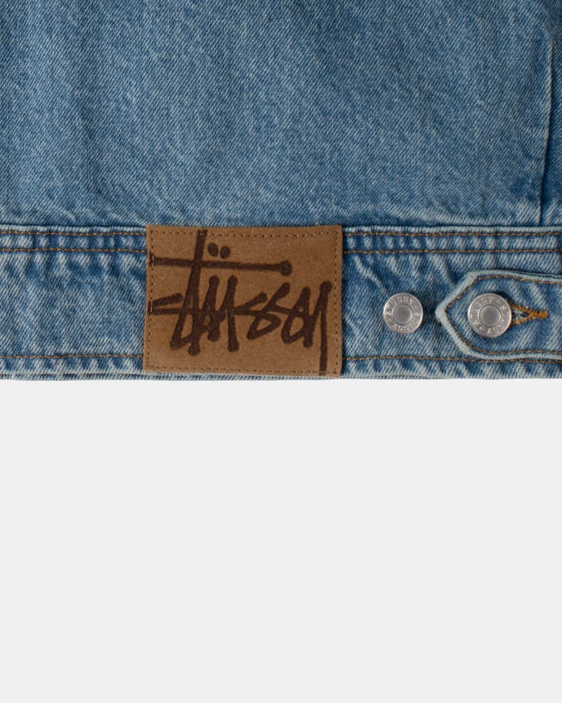 Chaquetas Stussy Zip Trabajo Denim Azules | 72634-JKGE