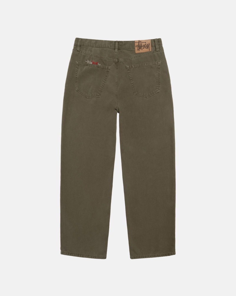 Jeans Stussy Big Ol' Washed Lona Verde Oliva | 51290-HYEU