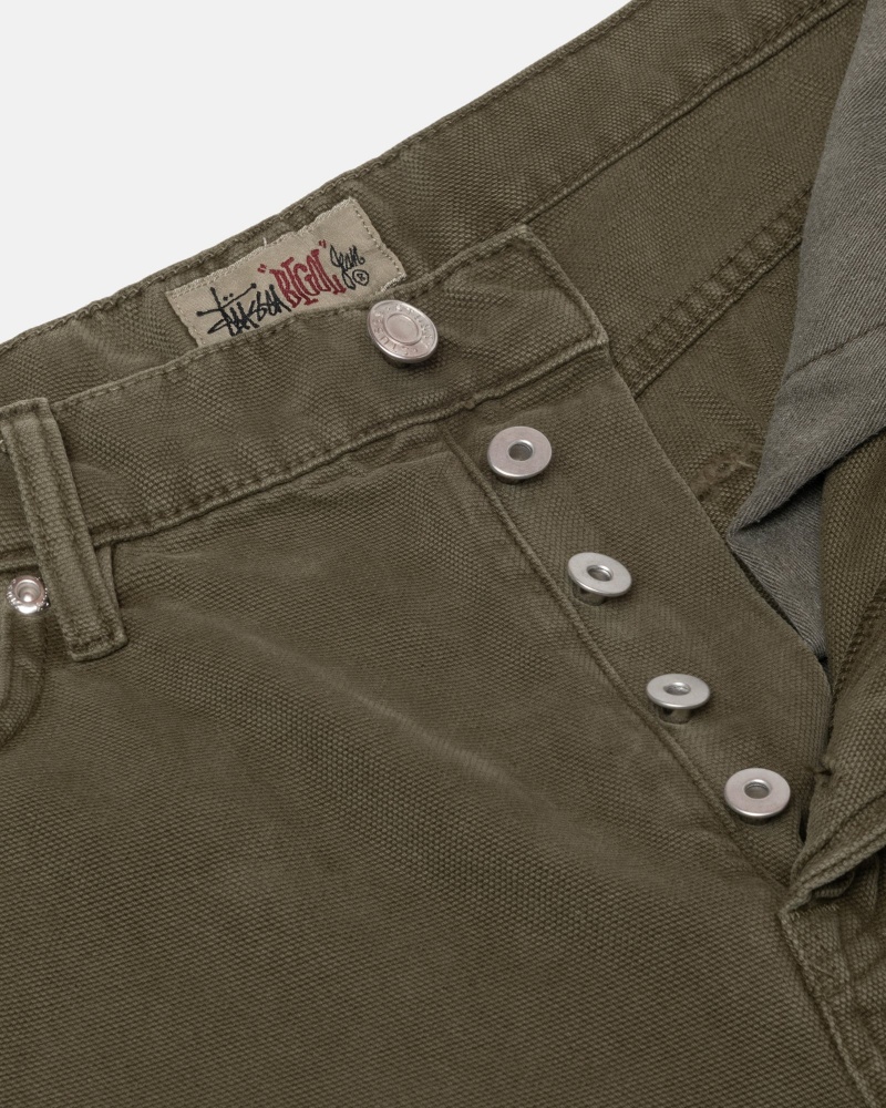 Jeans Stussy Big Ol' Washed Lona Verde Oliva | 51290-HYEU