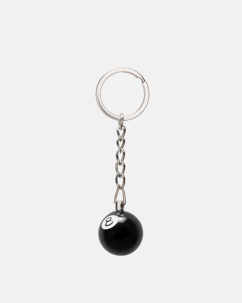 Keychain Stussy 8 Ball Negras | 12349-PDMO