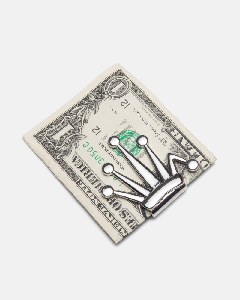 Money Clip Stussy Bent Crown Plateadas | 13254-ZFRB