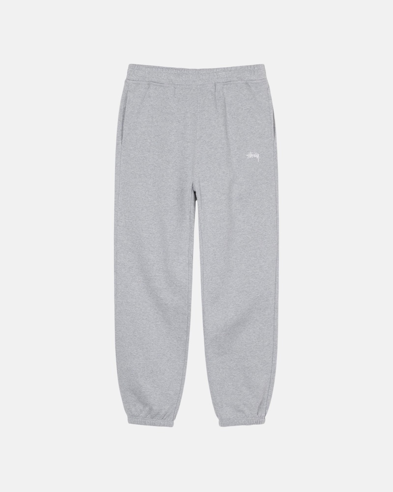 Pantalon Deportivo Stussy Stock Logo Gris | 63742-RCOD