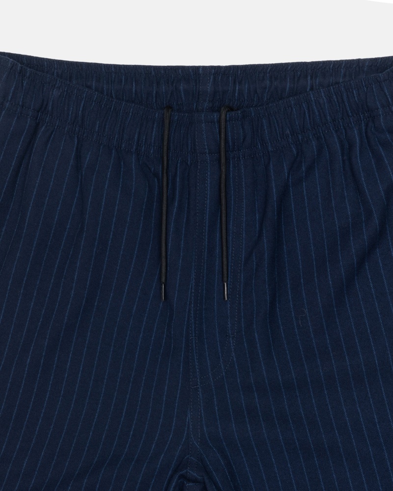 Pantalon Stussy Beach Pant Lana Stripe Azul Marino | 98721-NUAH