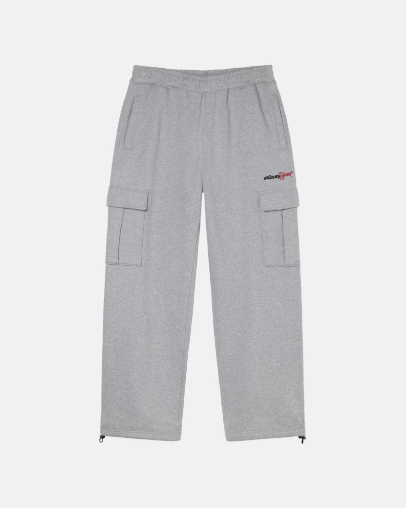 Pantalon Stussy Deporte Cargo Fleece Gris | 26450-NCRL