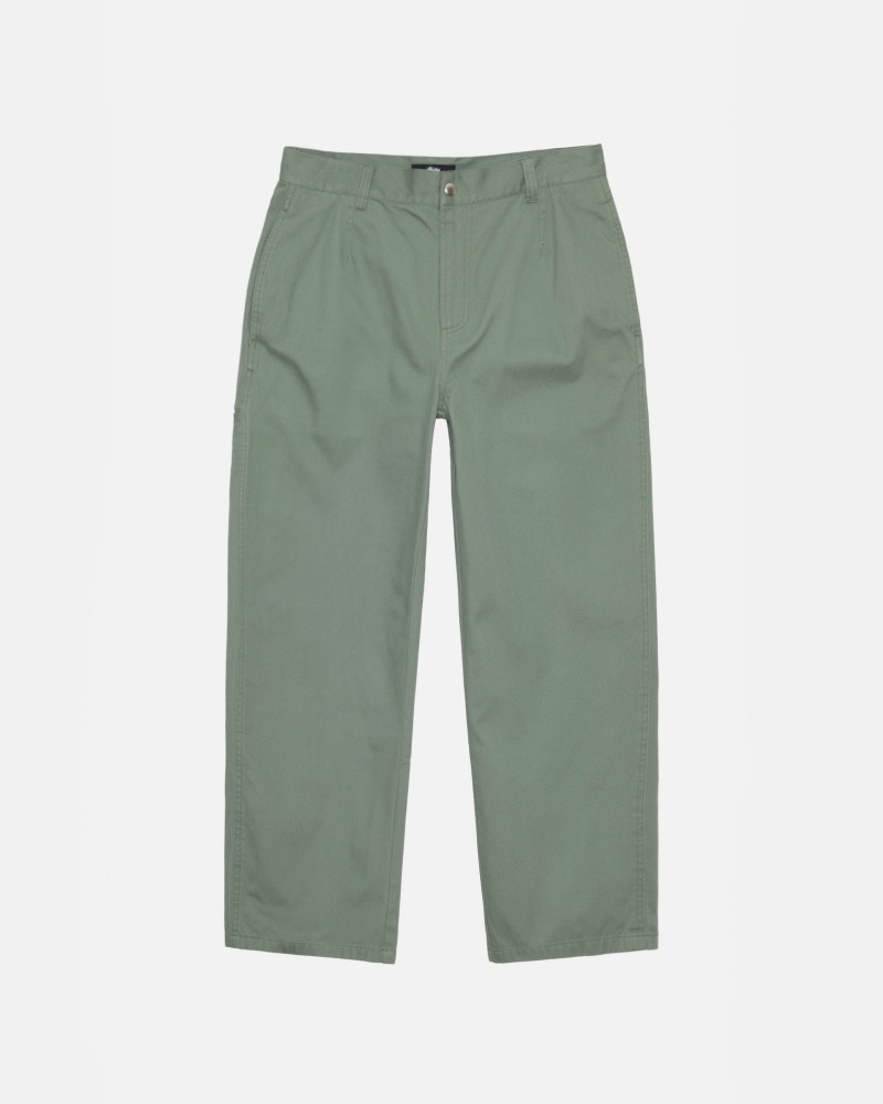 Pantalon Stussy Workgear Trouser Twill Verde | 35496-LVJD