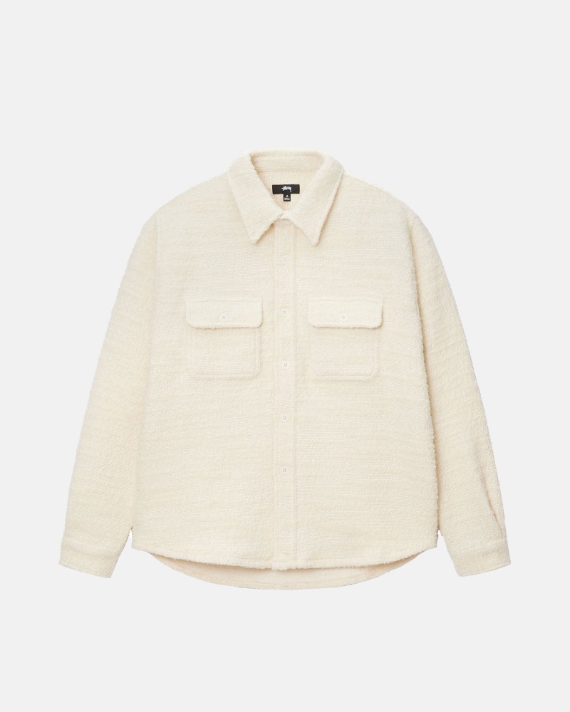 Shirts     Stussy Boucle Lana Cpo Beige | 21738-LPDR