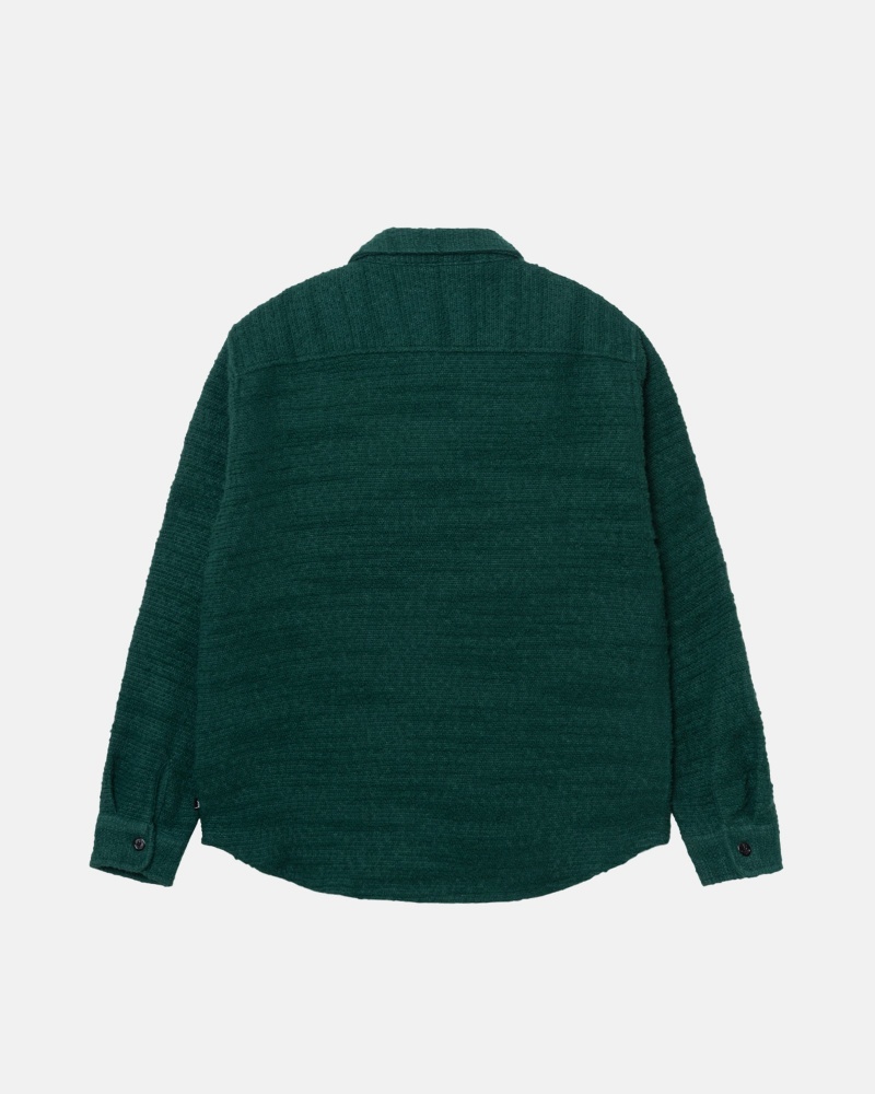 Shirts     Stussy Boucle Lana Cpo Verde | 83410-HMGN