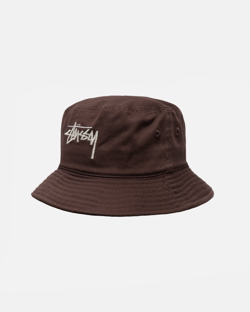 Sombreros Stussy Bucket Big Stock Chocolate | 96021-ZNGY