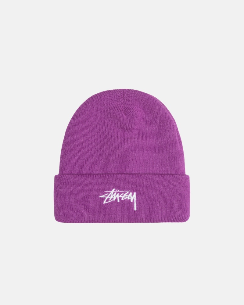 Sombreros Stussy Cuff Beanie Stock Moradas | 02149-DNIZ