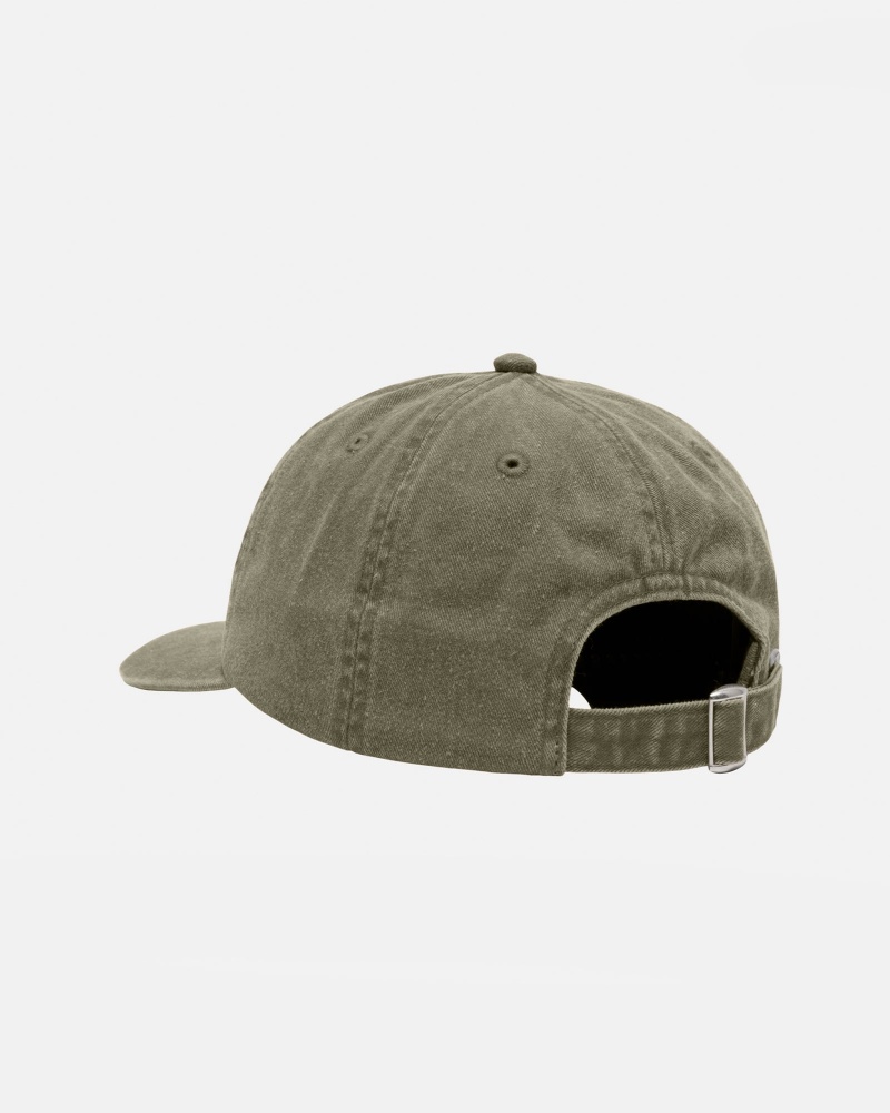 Sombreros Stussy Low Pro Basic Washed Strapback Verde Oliva | 69312-EMOH