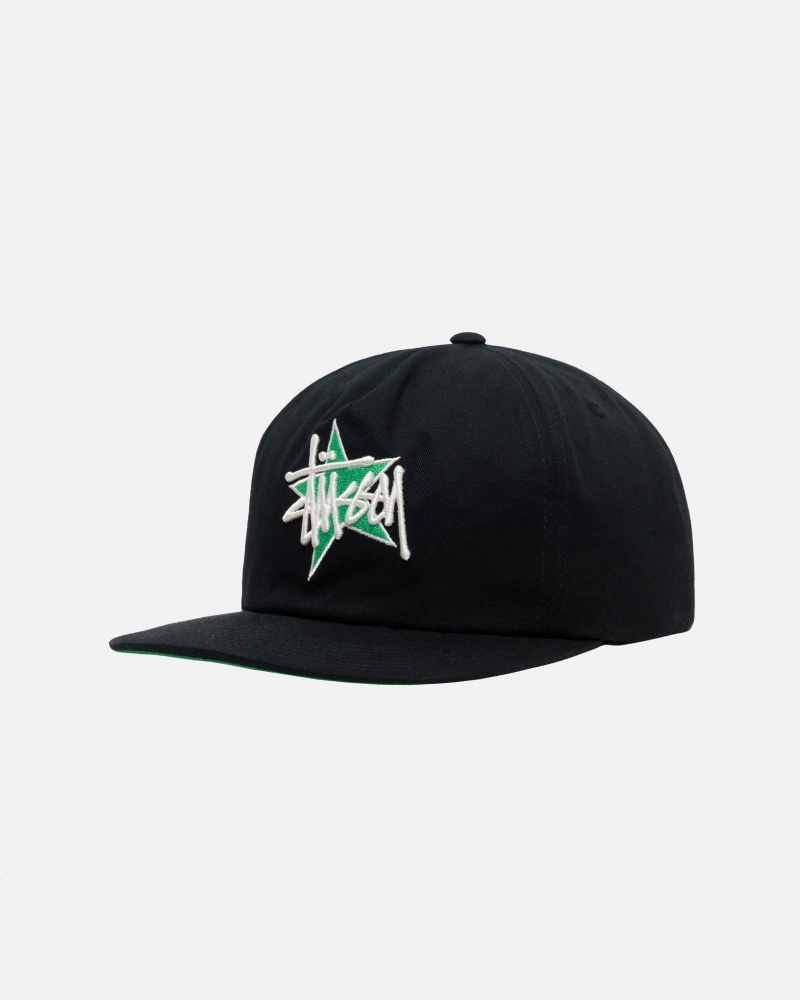 Sombreros Stussy Mid-Depth Basic Star Strapback Negras | 34879-EGHT