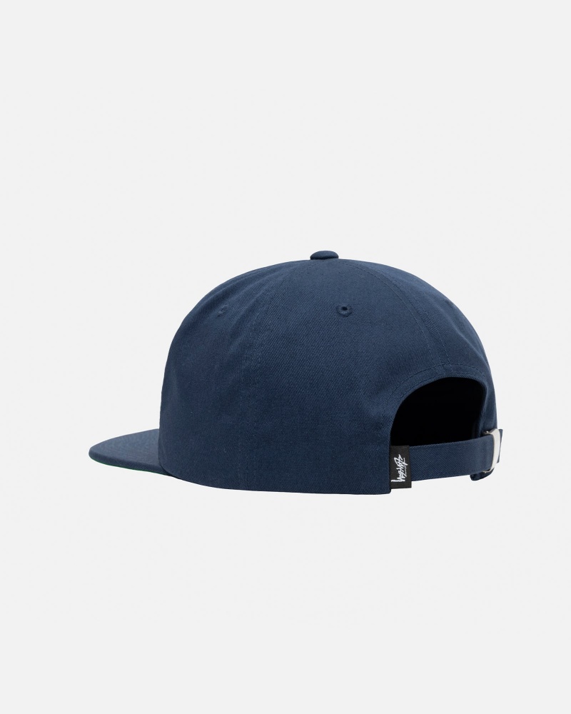 Sombreros Stussy Mid-Depth Basic Strapback Azul Marino | 25701-DTJK