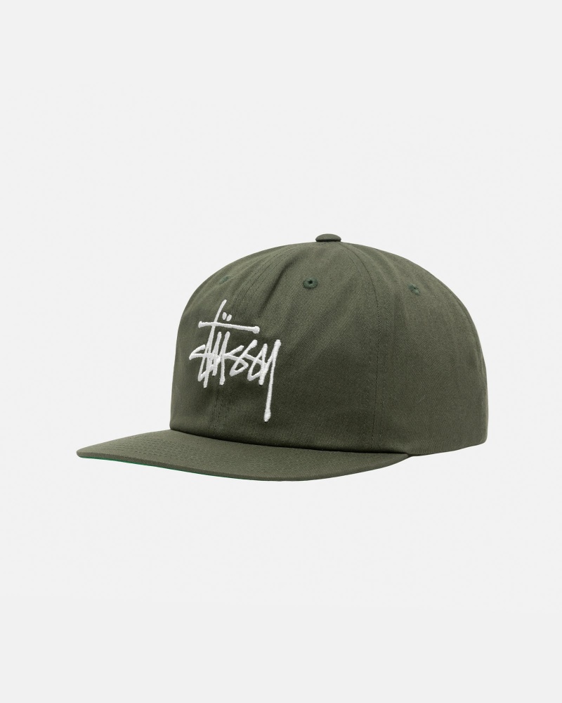 Sombreros Stussy Mid-Depth Basic Strapback Verde Oliva | 29615-MRXN