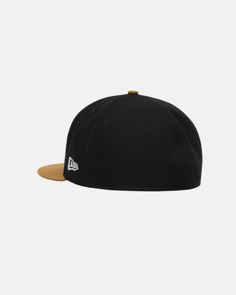 Sombreros Stussy New Era 59fifty Curly S Negras Doradas | 64135-WKXD