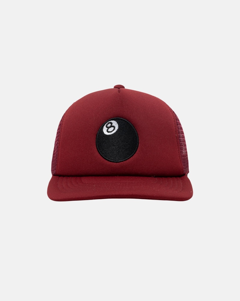 Sombreros Stussy Trucker 8 Ball Snapback Rojas | 34561-HYPK