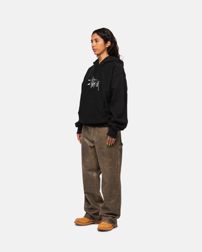 Sudadera con Capucha Stussy Basic Applique Negras | 41829-NKLA