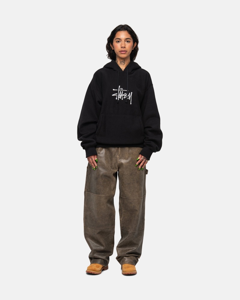 Sudadera con Capucha Stussy Basic Applique Negras | 41829-NKLA