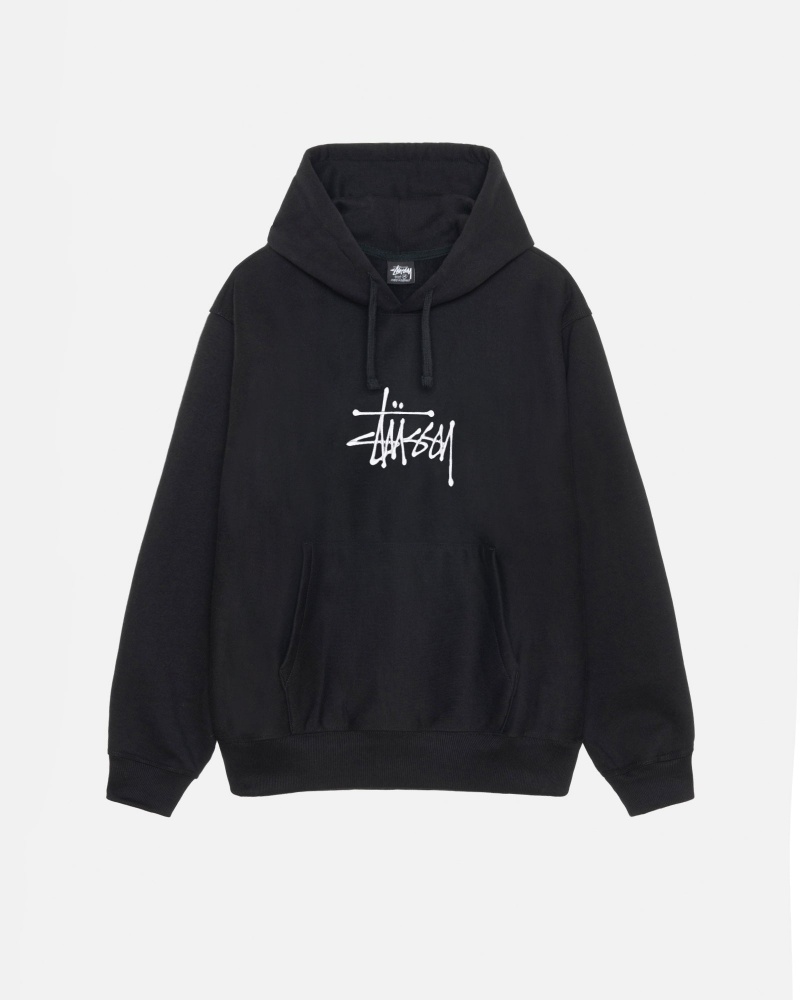 Sudadera con Capucha Stussy Basic Applique Negras | 41829-NKLA