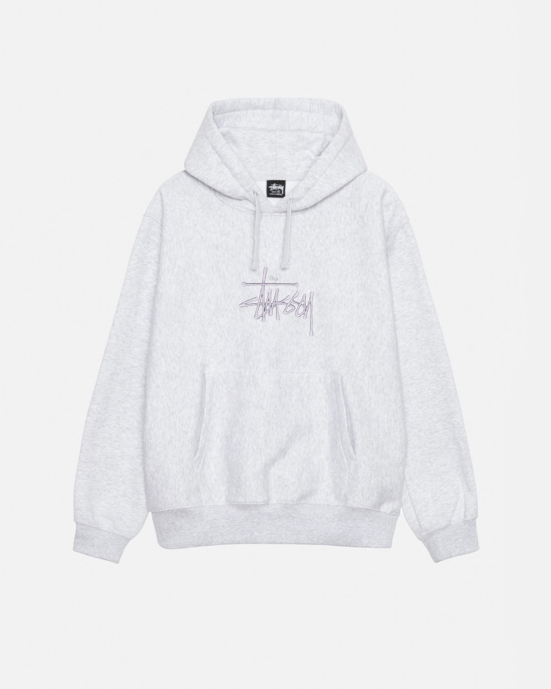 Sudadera con Capucha Stussy Basic Applique Gris | 36972-EASJ