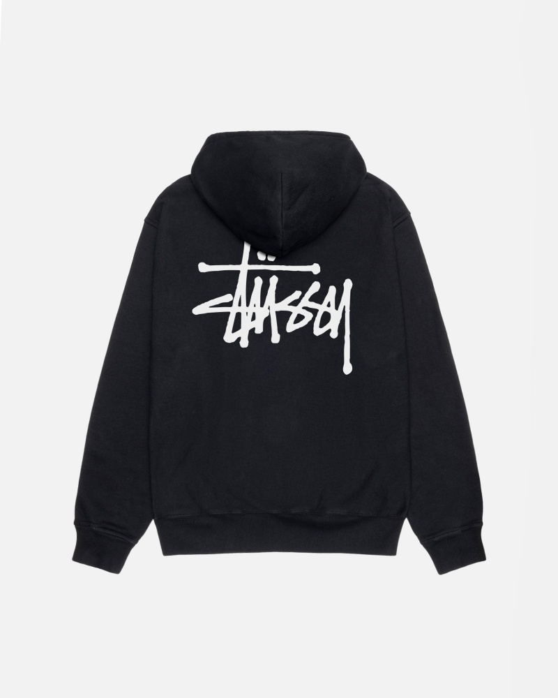 Sudadera con Capucha Stussy Basic Pigment Dyed Negras | 03781-EPDN