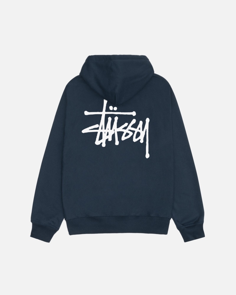 Sudadera con Capucha Stussy Basic Zip Azul Marino | 20914-ZTVJ