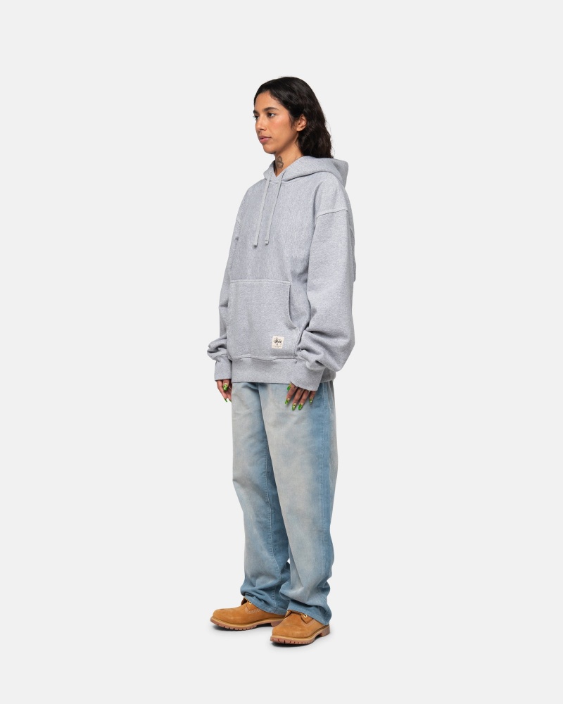 Sudadera con Capucha Stussy Contrast Stitch Label Gris | 91236-BDTM