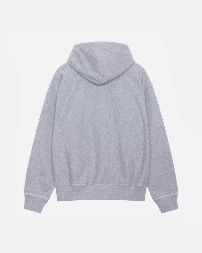 Sudadera con Capucha Stussy Contrast Stitch Label Gris | 91236-BDTM