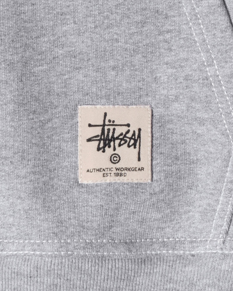 Sudadera con Capucha Stussy Contrast Stitch Label Gris | 91236-BDTM