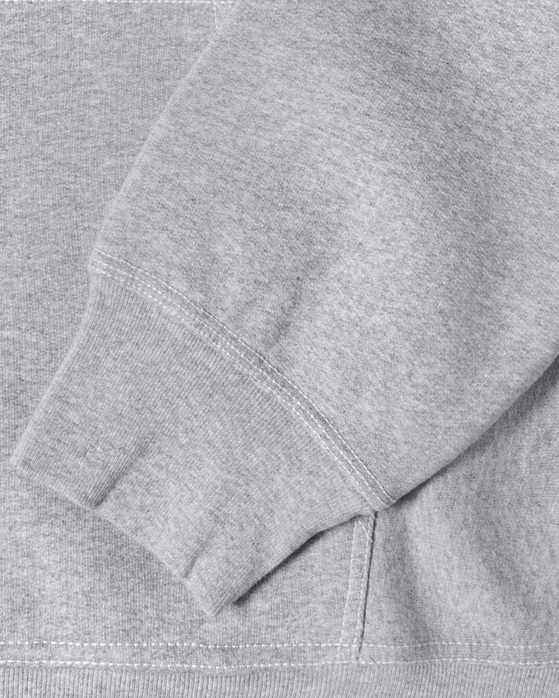 Sudadera con Capucha Stussy Contrast Stitch Label Gris | 91236-BDTM