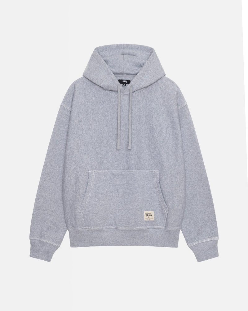 Sudadera con Capucha Stussy Contrast Stitch Label Gris | 91236-BDTM