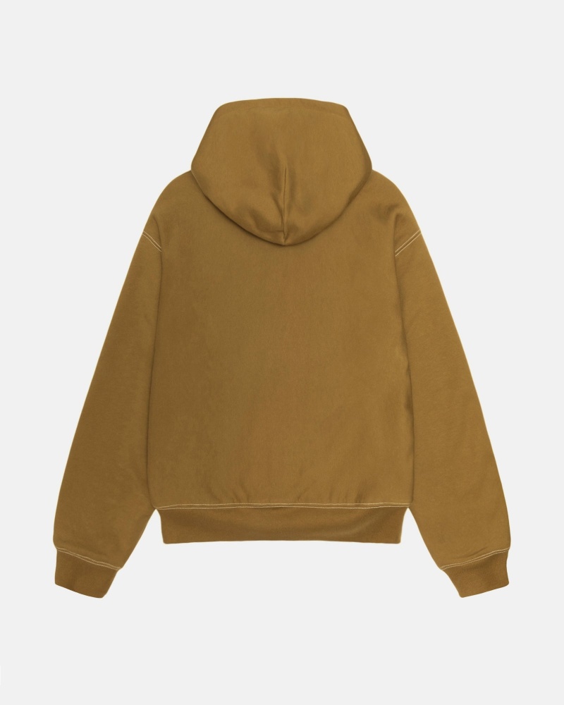 Sudadera con Capucha Stussy Double Face Label Zip Verde Oliva | 86243-FARM