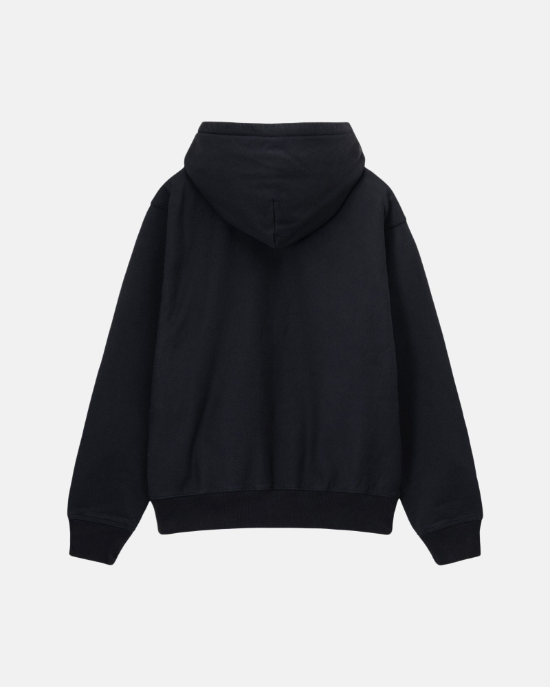 Sudadera con Capucha Stussy Stock Logo Zip Negras | 21937-UDQX