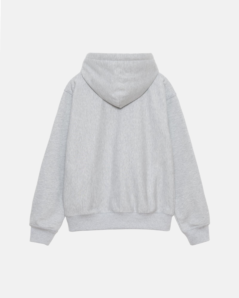 Sudadera con Capucha Stussy Stock Logo Zip Gris | 49803-NXCM