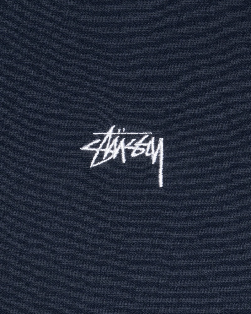 Sudadera con Capucha Stussy Stock Logo Zip Azul Marino | 60482-GJMZ