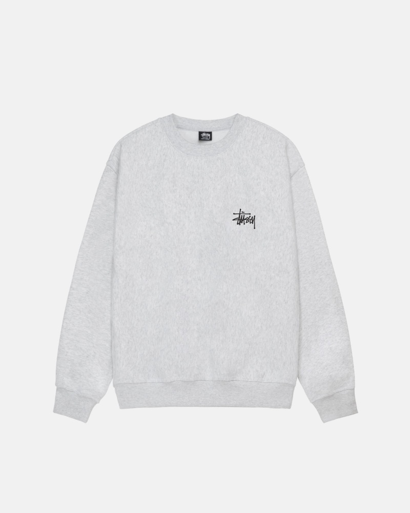 Sudaderas Stussy Basic Stüssy Crew Gris | 30859-QYHA