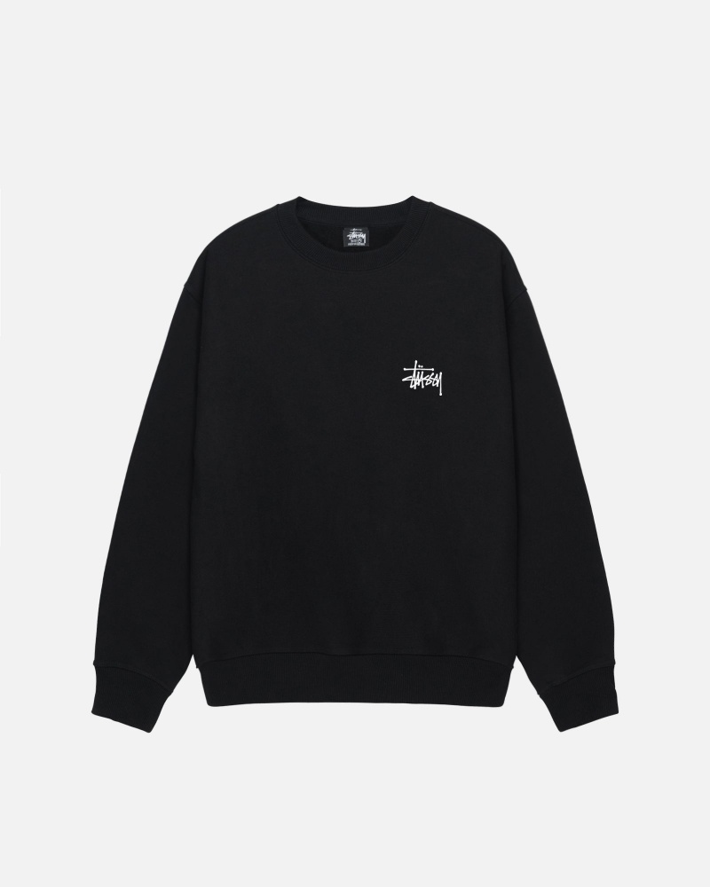 Sudaderas Stussy Basic Stüssy Crew Negras | 49185-LMQD