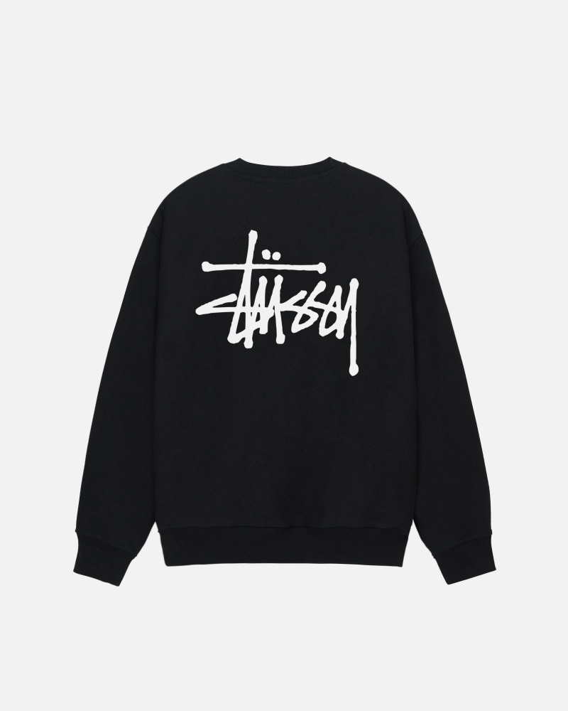 Sudaderas Stussy Basic Stüssy Crew Negras | 49185-LMQD