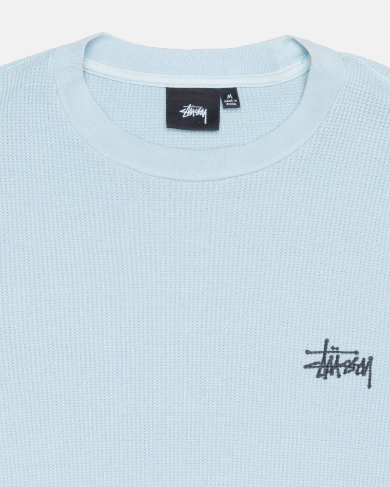 Suéteres Stussy Basic Stock Ls Thermal Azules Claro | 14237-WGRN