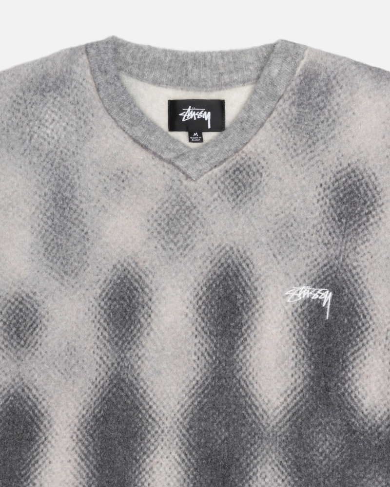 Suéteres Stussy Gradient Dot Brushed Gris | 42308-SEFB