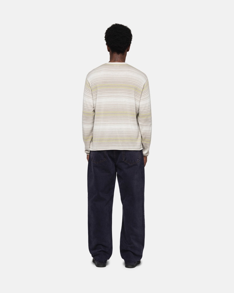 Suéteres Stussy Horizontal Stripe Beige | 14798-EAPG