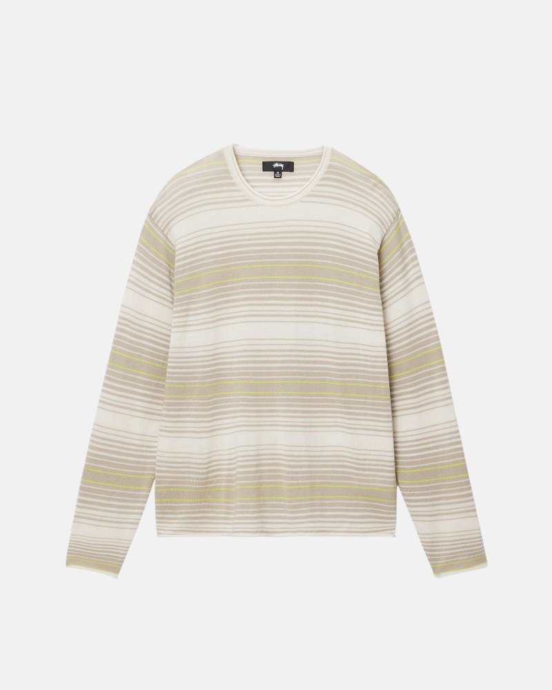 Suéteres Stussy Horizontal Stripe Beige | 14798-EAPG