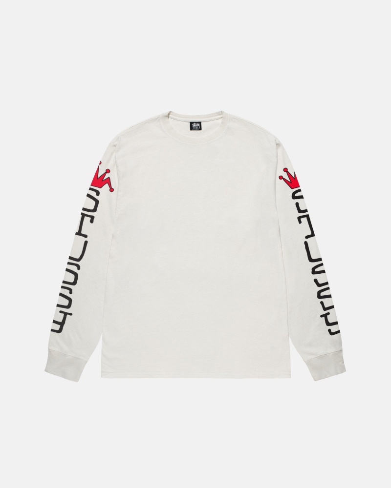 Suéteres Stussy Jumbo Ls Pigment Dyed Beige | 49278-MVFC