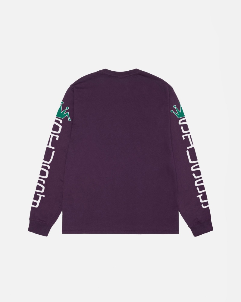 Suéteres Stussy Jumbo Ls Pigment Dyed Moradas | 41207-NFIT