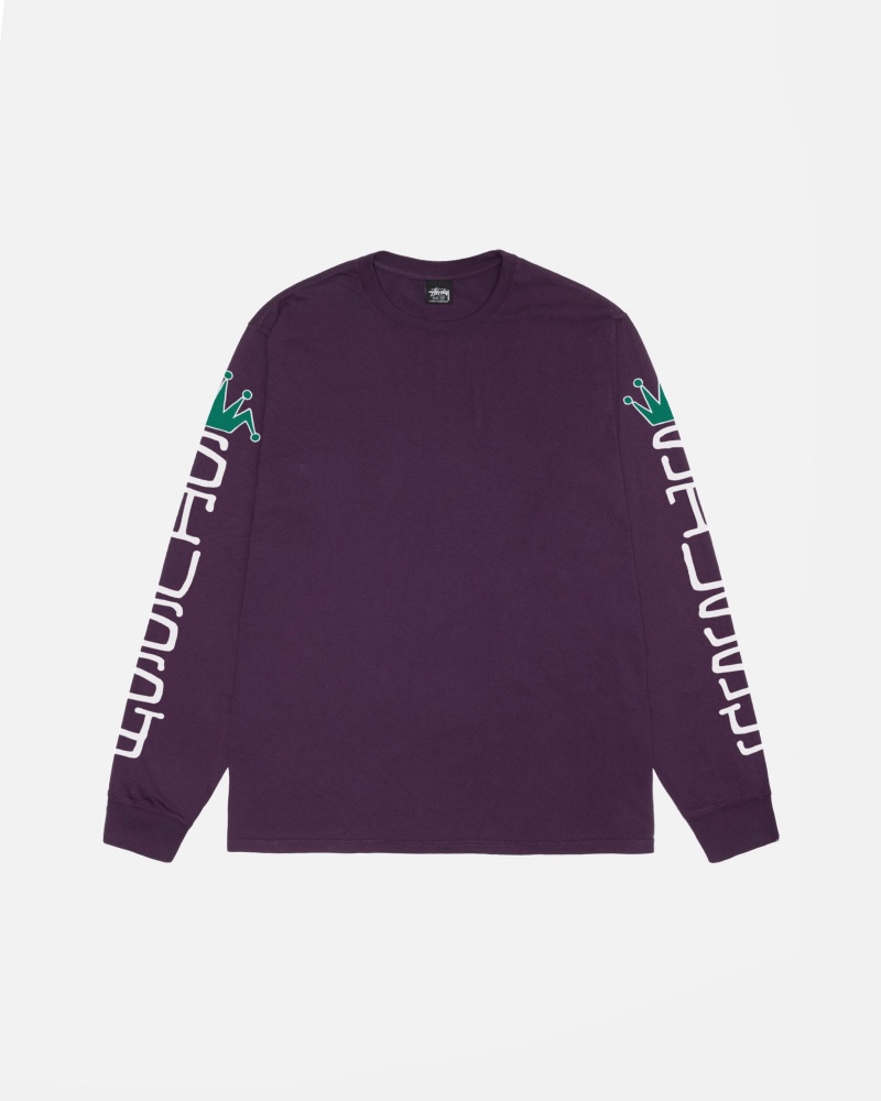 Suéteres Stussy Jumbo Ls Pigment Dyed Moradas | 41207-NFIT